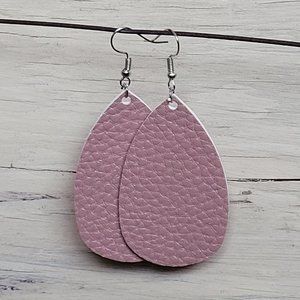 Leather Earrings - Purple/Pink